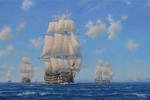 Painting of HMS Victory, oil on canvas 20" x 30"