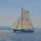 Bristol Channel pilot cutter, Mascotte, painting, oil on canvas board, 12" x12"
