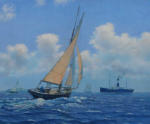 Painting Bristol Channel pilot cutter Marguerite, oil on canvas 20" x 24"