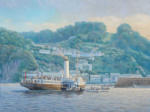 Painting of paddle steamer Westward Ho at Clovelly, 18" x 24"