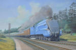 LNER A4 pacific 'Sir Nigel Gresley', oil painting on board 16" x 24"