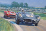 Stirling Moss Aston Martin painting and print
