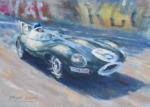 Jaguar D-type motor racing painting