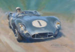 motor sport painting Stirling Moss Aston Martin