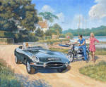 jaguar e-type classic car art