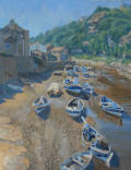 Painting of Staithes North Yorkshire, oil on canvas 18" x 14"