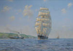 Painting barque Favell and paddle steamer Ravenswood oil on canvas 16" x 22"