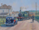Painting WC&PR no.4 crossing the Walton Road, oil on canvas, 14" x 18"