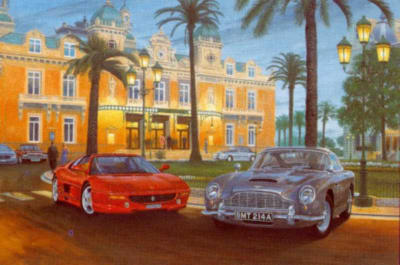 James Bond Aston Martin painting