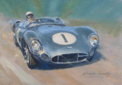 Stirling Moss Aston Martin DBR1 painting