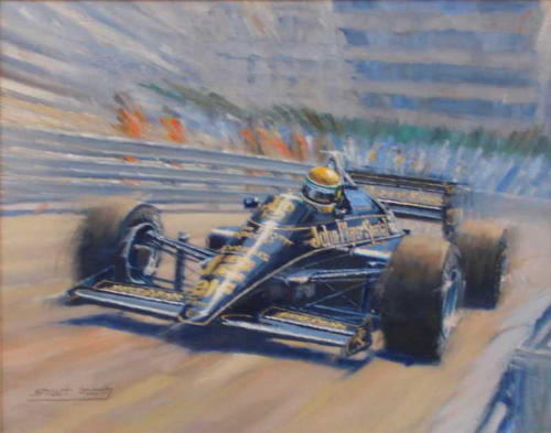Formula 1 painting Ayrton Senna JPS Lotus