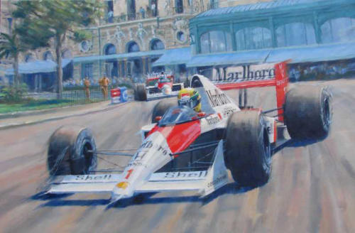 Ayrton Senna f1 motor racing painting