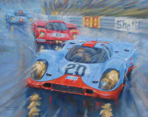 Gulf Porsche motor racing artwork