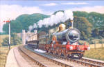 GWR Dean Single 'Great Western', painting, oil on canvas, 20" x 30"