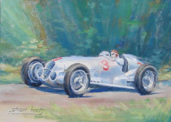 Motor racing art 1937 Mercedes
