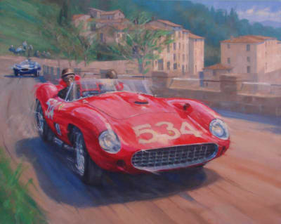Motor racing art 1957 Mille Miglia