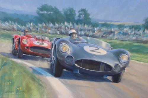 Stirling Moss motor racing artwork